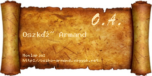 Oszkó Armand névjegykártya